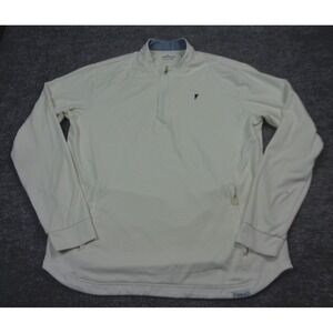 Primo Pullover Sweater Mens L White 1/4 Zip Performance Golf Pockets